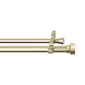 Rod Desyne Bonnet 28 to 48-Inch Adjustable Double Drapery Rod in Light Gold