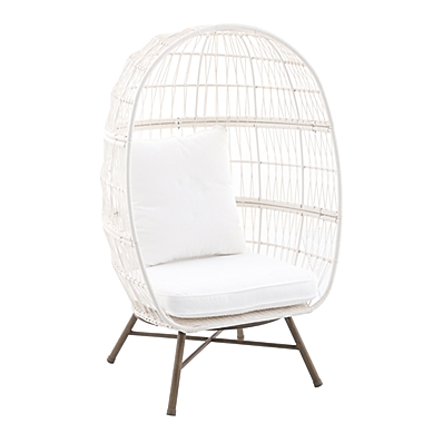 Everhome&trade; Saybrook Egg Chair in White. View a larger version of this product image.