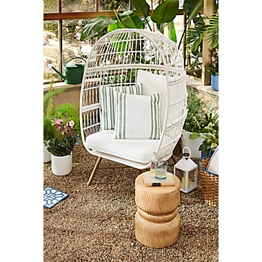 Everhome&trade; Saybrook Egg Chair in White. View a larger version of this product image.