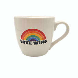"Love Wins" LGBTQ Pride Mug in White