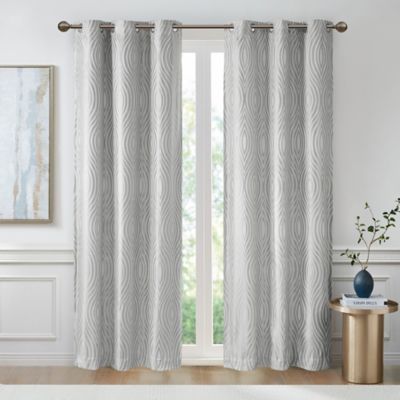 Beautyrest&reg; Cannes 84-Inch Total Blackout Window Curtain Panels in Silver (Set of 2)