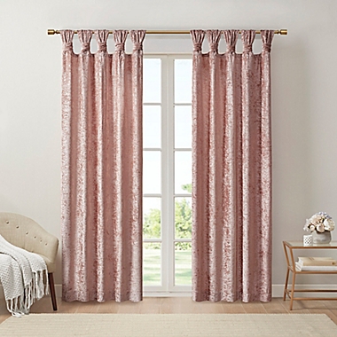 Intelligent Design Felicia 63-Inch Velvet Cuff Tab Top Window Curtain Panel in Blush (Single). View a larger version of this product image.