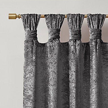 Intelligent Design Felicia 84-Inch Velvet Cuff Tab Top Window Curtain Panel in Grey (Single). View a larger version of this product image.