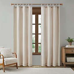 Madison Park® Beals 84-Inch Faux Linen Tab Top Window Curtain Panel with Fleece Lining in Natural
