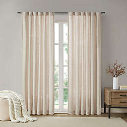 Madison Park® Beals 84-Inch Faux Linen Rod Pocket and Back Tab Window Curtain Panel in Natural