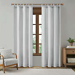 Madison Park® Beals Faux Linen Tab Top Window Curtain Panel with Fleece Lining