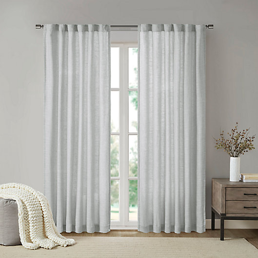Alternate image 1 for Madison Park® Beals Faux Linen Rod Pocket and Back Tab Window Curtain Panel