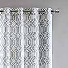 Alternate image 3 for SunSmart Albina 95-Inch Printed Ogee Texture Blackout Window Curtain Panel in White (Single)