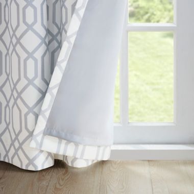 SunSmart Albina 95-Inch Printed Ogee Texture Blackout Window Curtain Panel in White (Single). View a larger version of this product image.