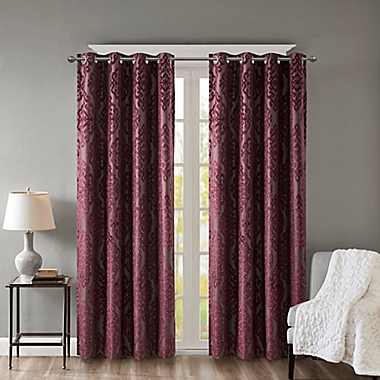 SunSmart Mirage Damask Total Blackout Grommet Window Curtain Panel (Single). View a larger version of this product image.