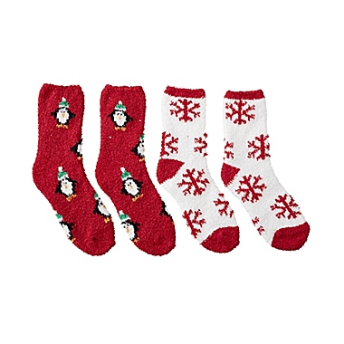 Winter Wonderland Penguin/Snowflakes Socks (Set of 2). View a larger version of this product image.
