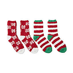 Winter Wonderland Snowflake/Stripes Socks (Set of 2)