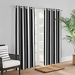 Sunbrella® Cabana 84-Inch Classic Light Filtering Window Curtain Panel in Black/White