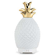 SpaRoom&reg; Aloha Pineapple Ceramic Essential Oil Diffuser in White/Gold