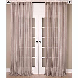 Aura 96-Inch Striped Sheer Window Curtain Panel in Taupe/Grey (Single)