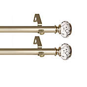Rod Desyne Kelly 12 to 20-Inch Adjustable Side Curtain Rods in Gold (Set of 2)
