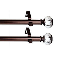 Rod Desyne Kelly 12 to 20-Inch Adjustable Side Curtain Rods in Bronze (Set of 2)