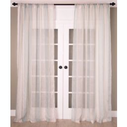Aura 108-Inch Striped Sheer Window Curtain Panel in Turquoise/White (Single)