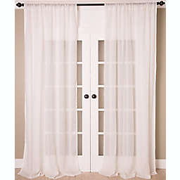 Aura 96-Inch Solid Sheer Window Curtain Panel in White (Single)