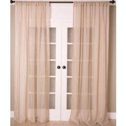 Aura 84-Inch Solid Sheer Window Curtain Panel in Natural (Single)