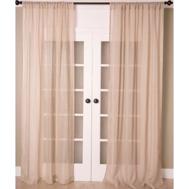 Aura 84-Inch Solid Sheer Window Curtain Panel in Natural (Single). View a larger version of this product image.