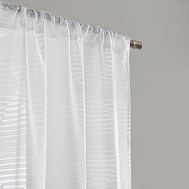 Simply Essential&trade; Passaic 84-Inch Rod Pocket Sheer Window Curtain Panels in White (Set of 2). View a larger version of this product image.