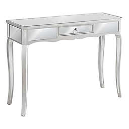 Mirrored Console Table in Silver/Black