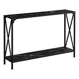 2-Tier Console Table in Black Marble