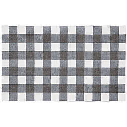 Bee & Willow™ Gingham 20-Inch x 32-Inch Kitchen Mat in Grey/White