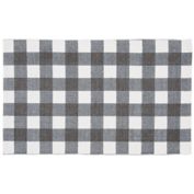 Bee &amp; Willow&trade; Gingham 20-Inch x 32-Inch Kitchen Mat in Grey/White