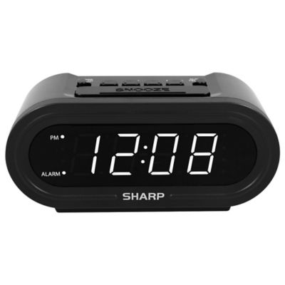 Sharp&reg; Accuset Automatic Alarm Clock in Black