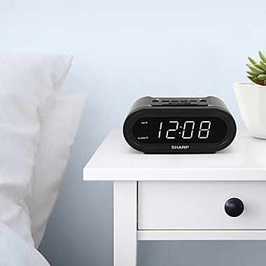 Sharp&reg; Accuset Automatic Alarm Clock in Black. View a larger version of this product image.