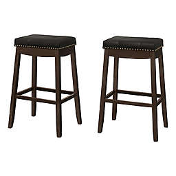 Monarch Specialties Faux Leather Bar Stools (Set of 2)