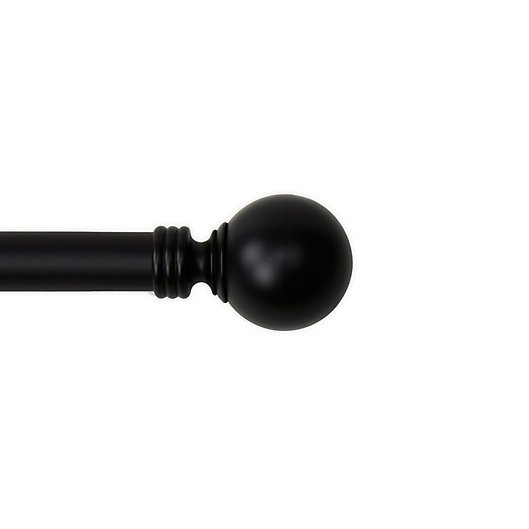 Alternate image 1 for Rod Desyne Globe 160 to 240-Inch Adjustable Single Curtain Rod Set in Black