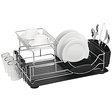 Home Basics&reg; 2-Tier Deluxe Dish Drainer. View a larger version of this product image.