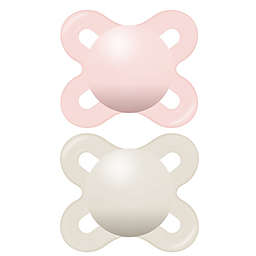 MAM 0-2M 2-Pack Start Pacifiers in Pink/White