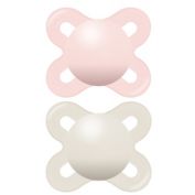 MAM 0-2M 2-Pack Start Pacifiers in Pink/White