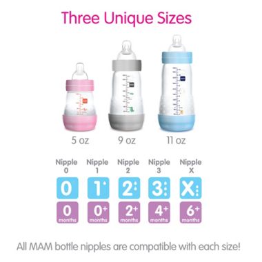 MAM 2-Pack 9 oz. Self-Sterilizing Anti-Colic Bottles. View a larger version of this product image.