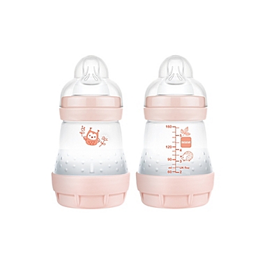 MAM 2-Pack 5 fl. oz. Anti-Colic Bottles in Pink. View a larger version of this product image.