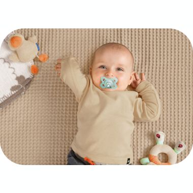 MAM 0-6M 2-Pack Animals Pacifiers in Green/Tan. View a larger version of this product image.