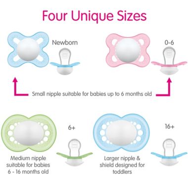 MAM Matte 0-6M 2-Pack Pacifiers in Light Blue/Teal. View a larger version of this product image.