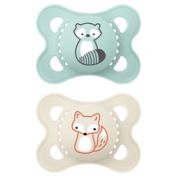 MAM 0-6M 2-Pack Animals Pacifiers in Green/Tan
