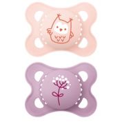MAM Matte Owl and Flower 0-6M 2-Pack Pacifiers