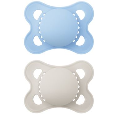 MAM Matte 0-6M 2-Pack Pacifiers in Light Blue/Teal. View a larger version of this product image.