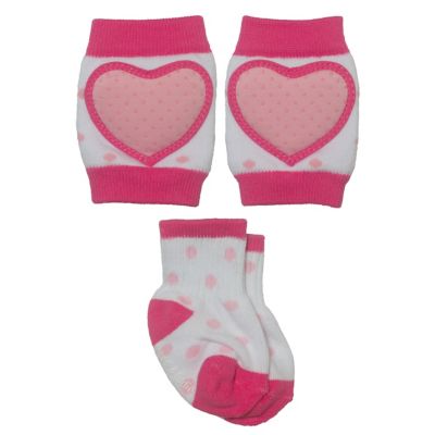 Freddie and Eddie Knee Pad and Sock 4-Piece Set in Pink