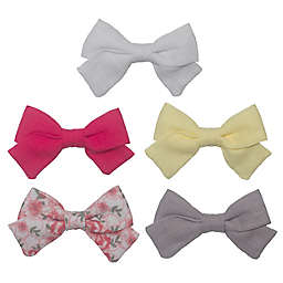 So 'dorable 5-Pack Fabric Bow Clippies in White/Multi