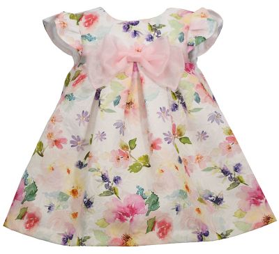 Bonnie Baby&reg; Floral Print Dress &amp; Panty Set in Ivory/Multi
