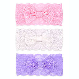 Khristie® Size 0-36M 3-Pack Lace Bow Headbands