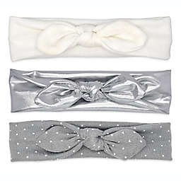 Khristie® Size 0-36M 3-Pack Metallic and Knit Bow Headbands