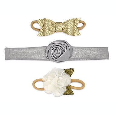 Khristie&reg; Size 0-36M 3-Pack Vintage Metallic Headbands. View a larger version of this product image.